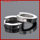 3MM STAINLESS STEEL EARRINGS CZ HUGGIE HOOP E3704B