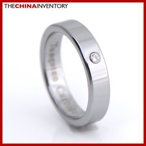 4MM SIZE 6 TUNGSTEN CARBIDE CZ WEDDING BAND RING R1203B