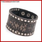 43MM VINTAGE BROWN LEATHER CUFF BANGLE B3801