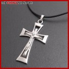 STAINLESSS STEEL JESUS ON CROSS PENDANT NECKLACE P3801