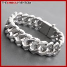 MENS 8.5"" STAINLESS STEEL HEAVY CURB BRACELET B3809