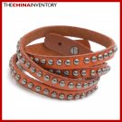BROWN LEATHER BANGLE WHIRLPOOL BRACELET B3807B