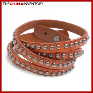 BROWN LEATHER BANGLE WHIRLPOOL BRACELET B3807B