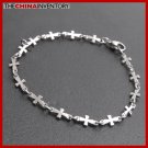 7.5"" STAINLESS STEEL CROSS CHAIN BRACELET B3811