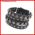 FASHIONABLE BLACK LEATHER BRACELET BANGLE B3804