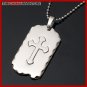 STAINLESS STEEL CROSS DOG TAG NECKLACE P3902