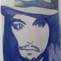 ACEO original Pop Art Watercolor Johnny Depp Celebrity Painting