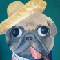 Original Pug Puppy Dog Pop Art Acrylic on Canvas "Daisy, Silly pug"