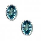 2.75Ct Natural Blue Zircon Sterling Silver Earrings