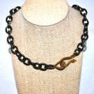 Gun Metal with Gold Snake Clasp Necklace - Shoshanna Lee
