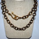 Brass Metal with Gold Snake Clasp Necklace - Shoshanna Lee