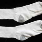 Hanes Men's Used White W/Gray Heel Crew Socks Large 10-12