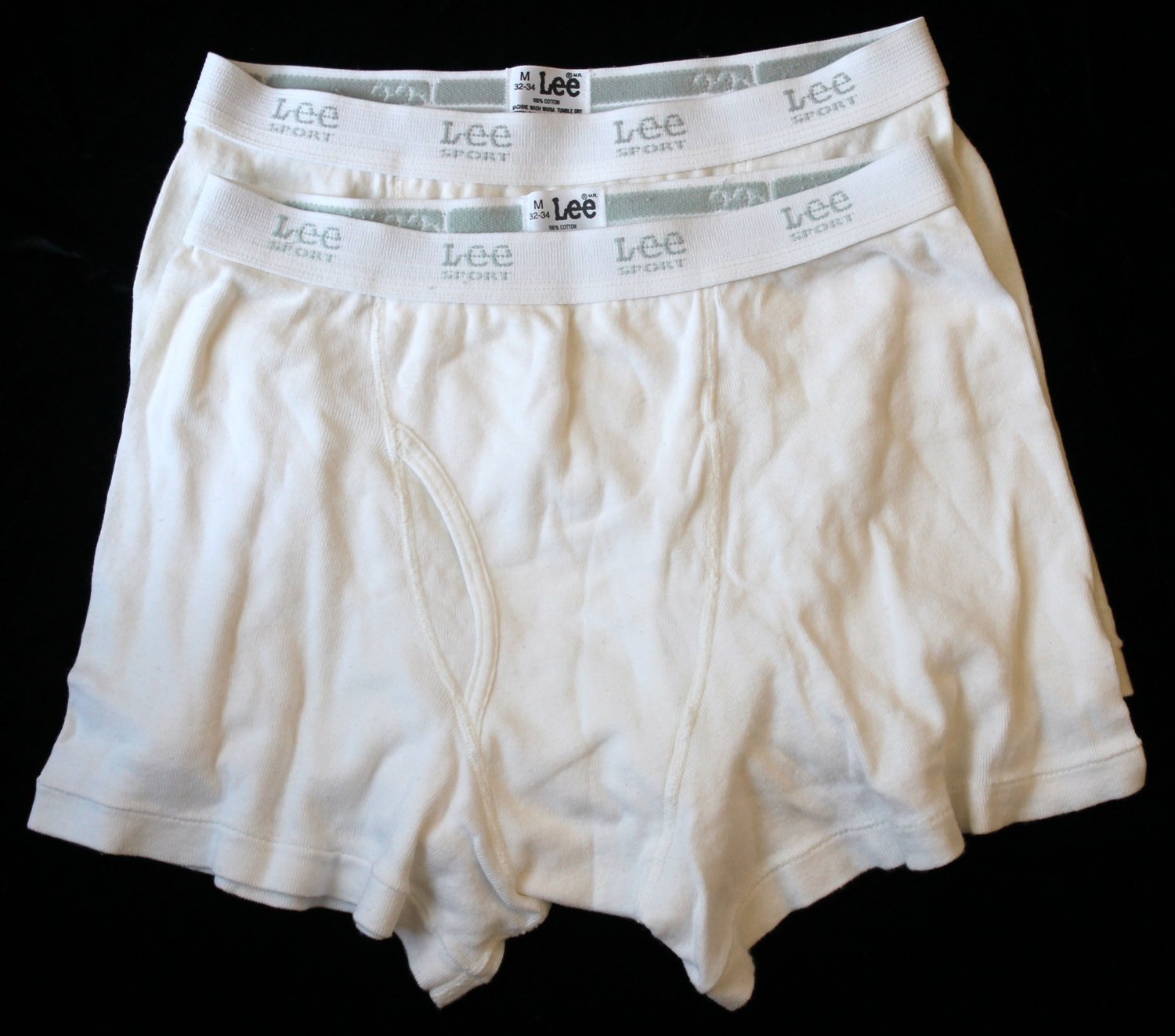 Lee Men's 2 Pair Underwear White Western Boxer Briefs Medium 3234
