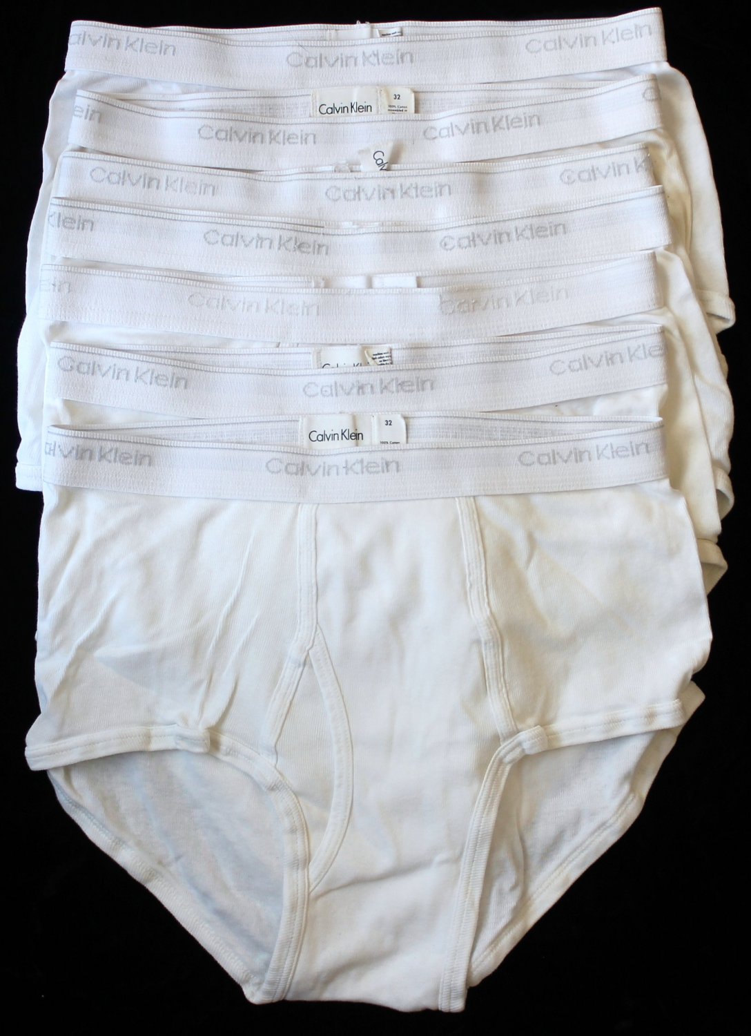 Calvin Klein Men's 7 Pair Underwear White Briefs Medium 32