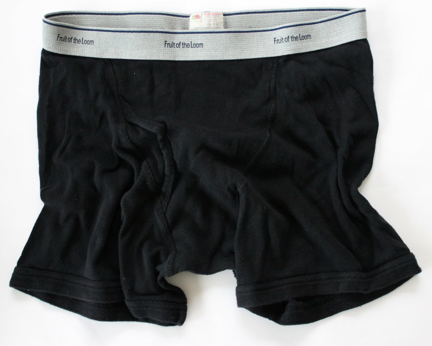 Fruit Of The Loom Men's 3 pr Black/Striped Underwear Boxer Briefs Medium