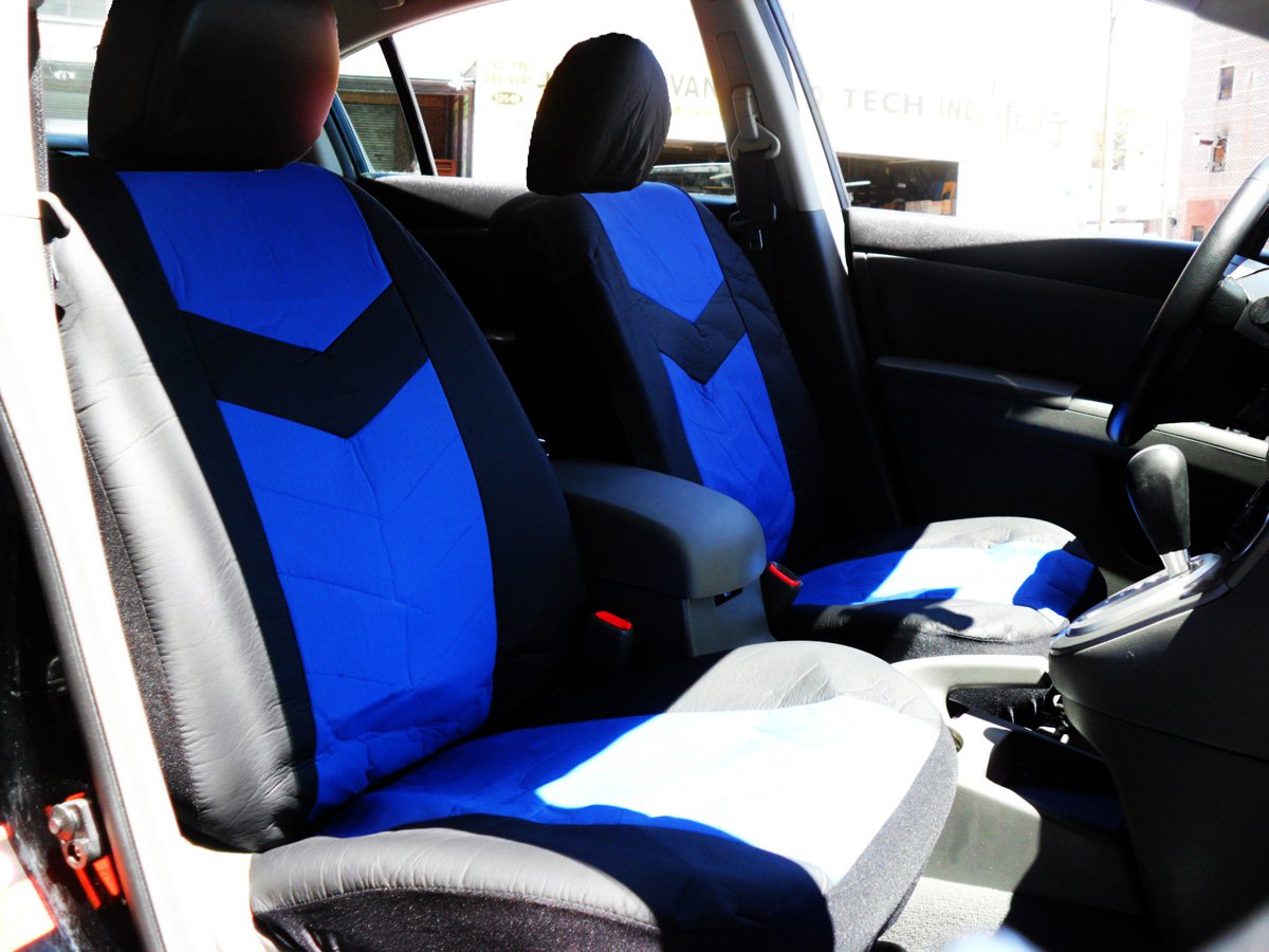 2001 2007 Ford Escape Car Seat Covers Full Set PU Synthetic Leather Blue