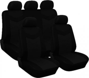 2002 - 2007 Jeep Liberty Car Seat Covers Full Set BLACK