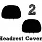 Solid Black Universal Pu Leather with Lycra Backing Headrest Covers for Cars Set of 2