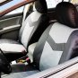 Solid Black Universal Pu Leather with Lycra Backing Headrest Covers for Cars Set of 2