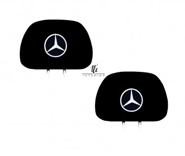 Universal Mercedes Benz Car Headrest covers with Lycra backing Set of 2