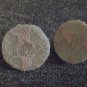 Beige Lace And Green Button Earrings