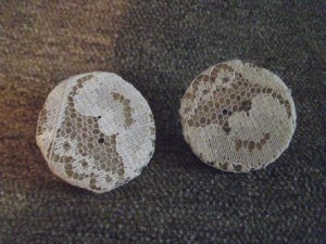White Lace And Mocha Button Earrings