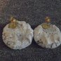 White Lace And Mocha Button Earrings