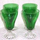 ANCHOR HOCKING SET OF 4 FOREST GREEN 6 " WATER GOBLETS