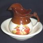 McCoy PITCHER & WASH BASIN PEACHES & CHERRYS "MARKED"