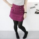 Pink High-waist Button skirt  (size S)