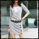 Office Three-Piece Dress - Gray (S)