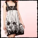 Soft Floral Black and White Dress (size XS)