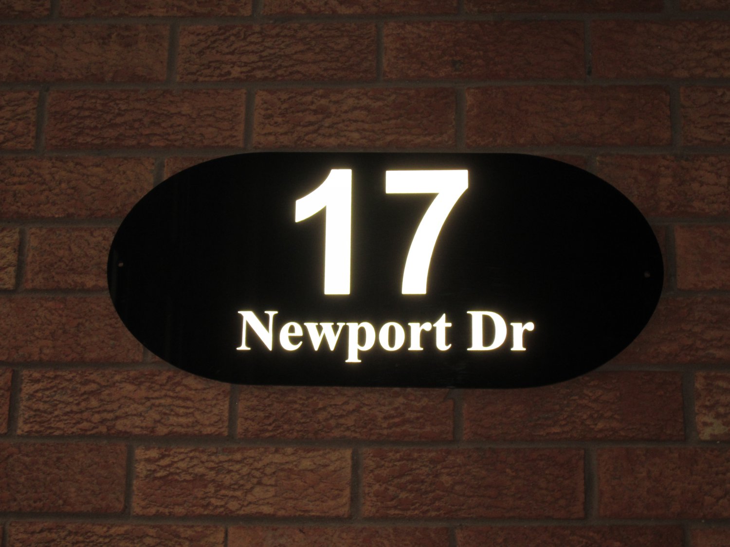 Reflective Address Sign Plaque 10x23 Inch Oval