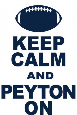 Small - White - "KEEP CALM AND PEYTON ON" Peyton Manning T-shirt Denver Broncos