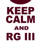 Large - White - "KEEP CALM AND RG III ON" Robert Griffin 3 T-shirt Washington Redskins