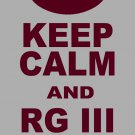Small - Ash Gray - "KEEP CALM AND RG III ON" Robert Griffin 3 T-shirt Washington Redskins