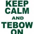XXL - White - "KEEP CALM AND TEBOW ON" Tim Tebow T-shirt New York Jets