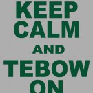 XXL - Ash Gray - "KEEP CALM AND TEBOW ON" Tim Tebow T-shirt New York Jets