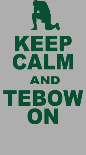 XXL - Ash Gray - "KEEP CALM AND TEBOW ON" Tim Tebow T-shirt New York Jets