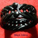 Collector's  Black Cobra Leather Bracelet Item # 139