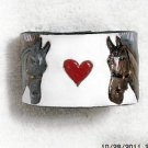 Collector's  Leather Equestrian Bracelet Hand Carved Item 144