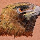 Collector's Leather Painting Of A Falcon Spirit Ring Item 169