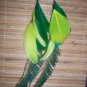 Green/yellow peacock feathers