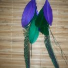 Mardi Grai peacock feather earrings