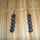 Teal/Gold round dangles