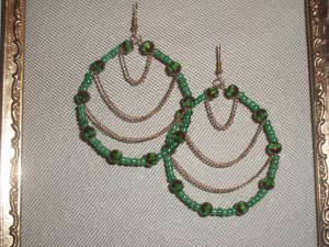 Beaded Chain Hoops