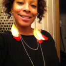 Orange/yellow Feather Necklace Earrings