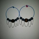 Large Teal Blues hoops