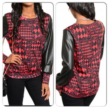 Small Red and Blk Rider Top