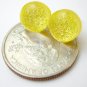 Yellow Dichroic Glass Earrings with Sterling Posts
